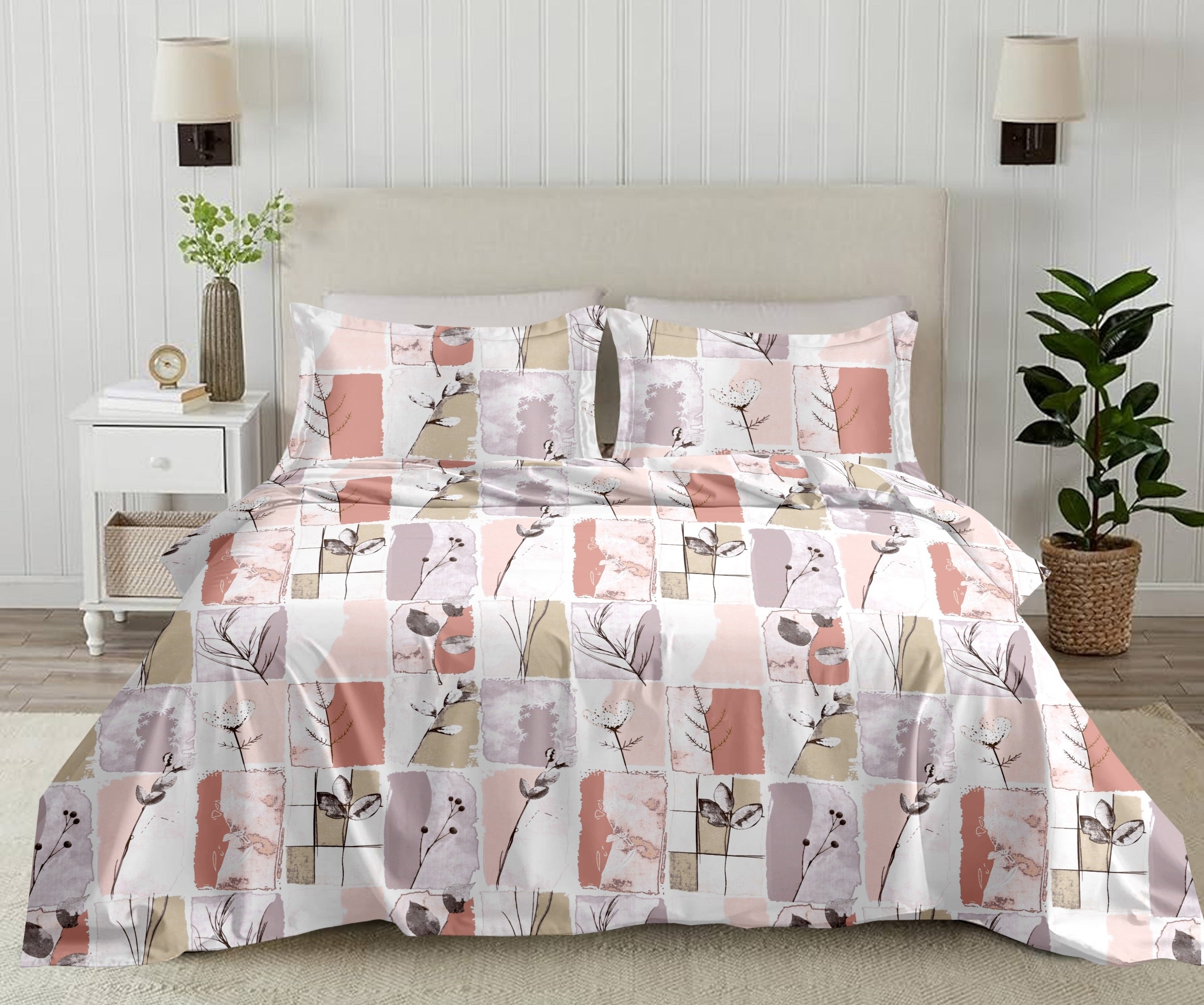 Blush Bloom Abstract Quilt Cover Set