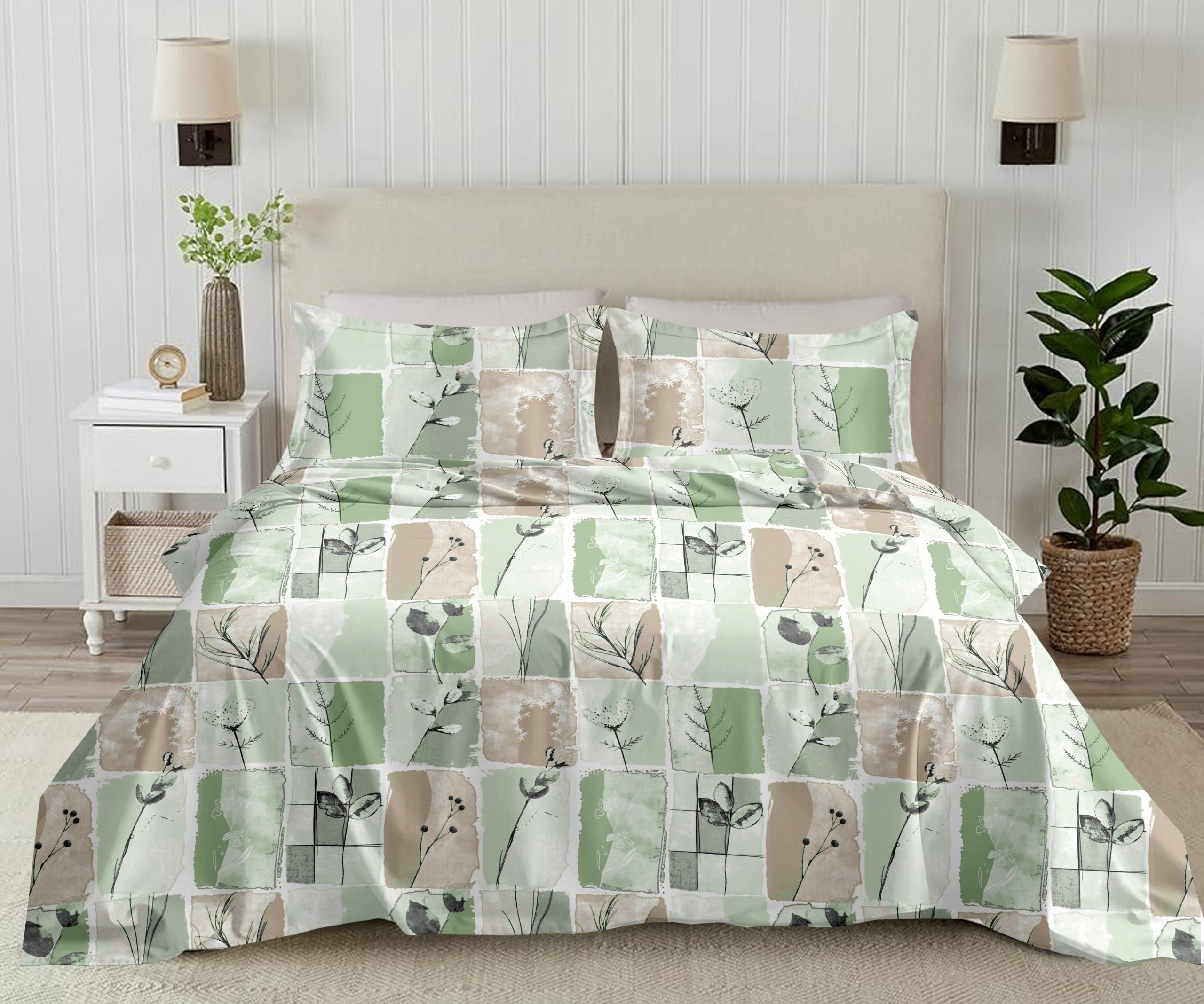 Sage Garden Abstract Quilt Cover Set
