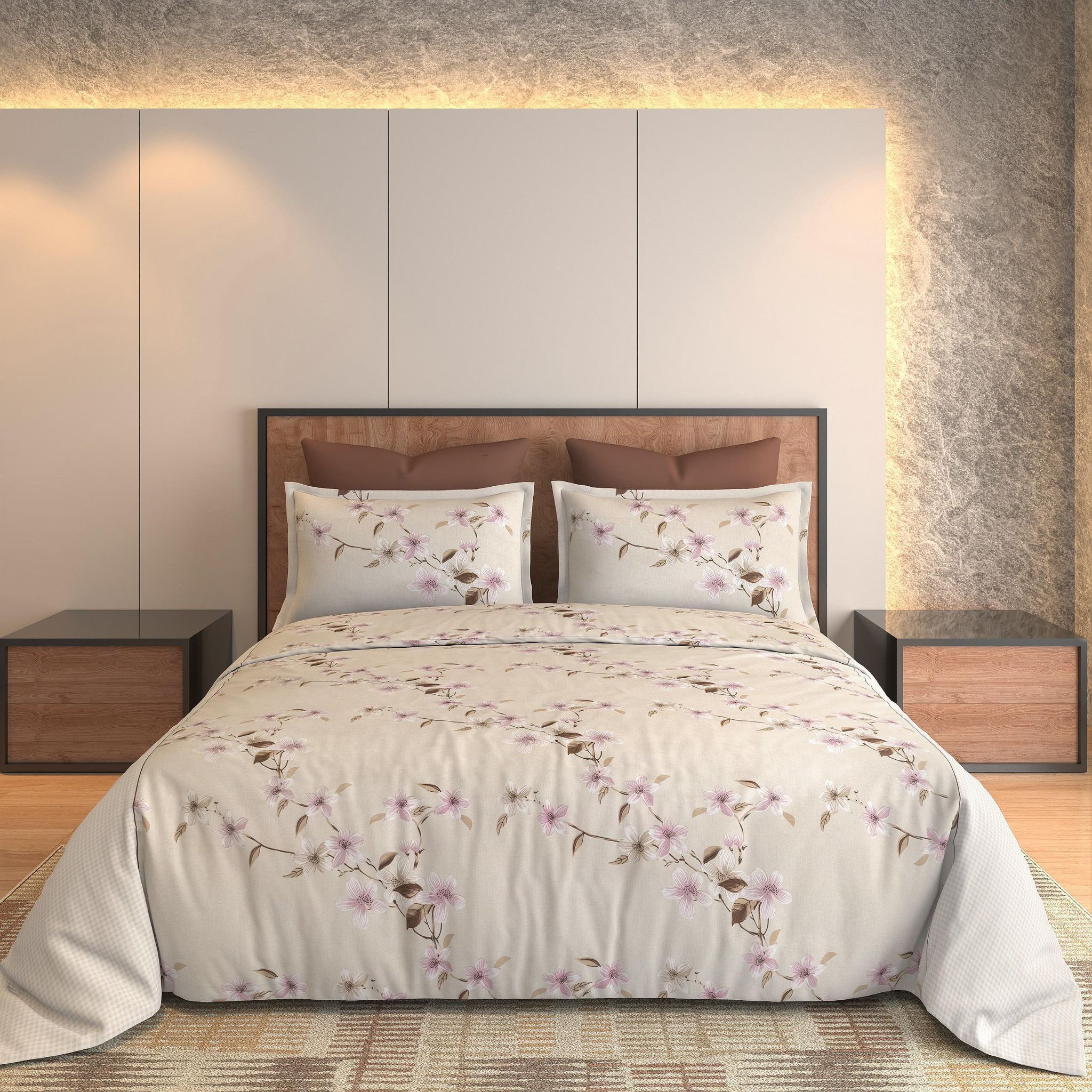 Purple Cherry Blossom Bedsheet Set