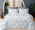 Blue Floral Vine Quilt Cover Set