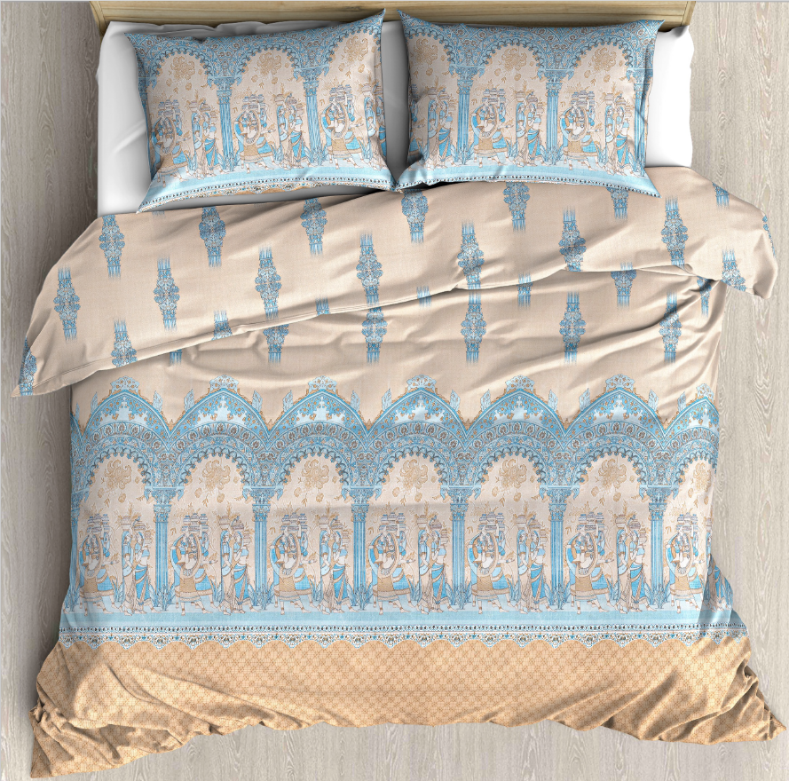 Blue Maharaja Mahal Bedsheet Set