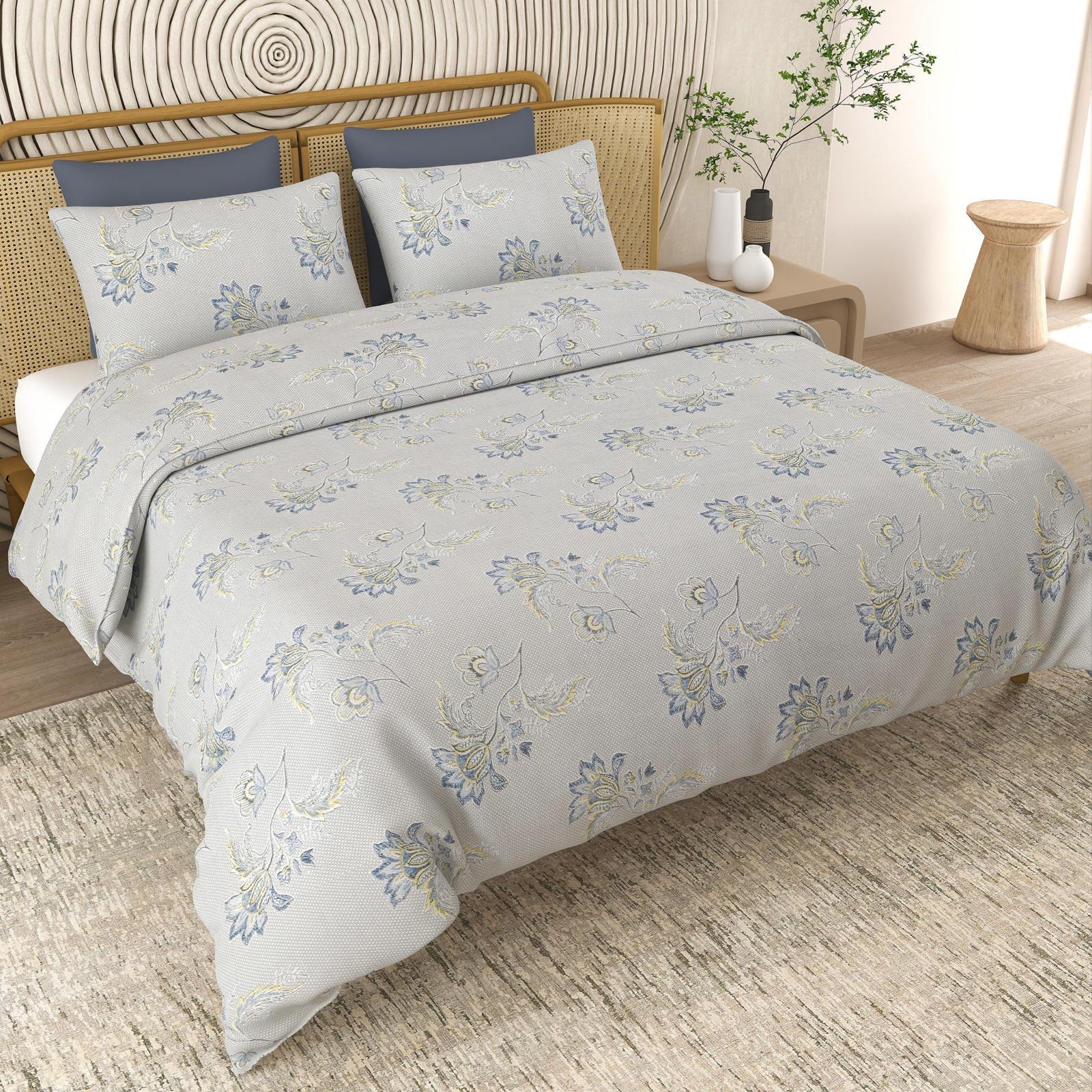 Grey Moonmist Flora Bedsheet Set