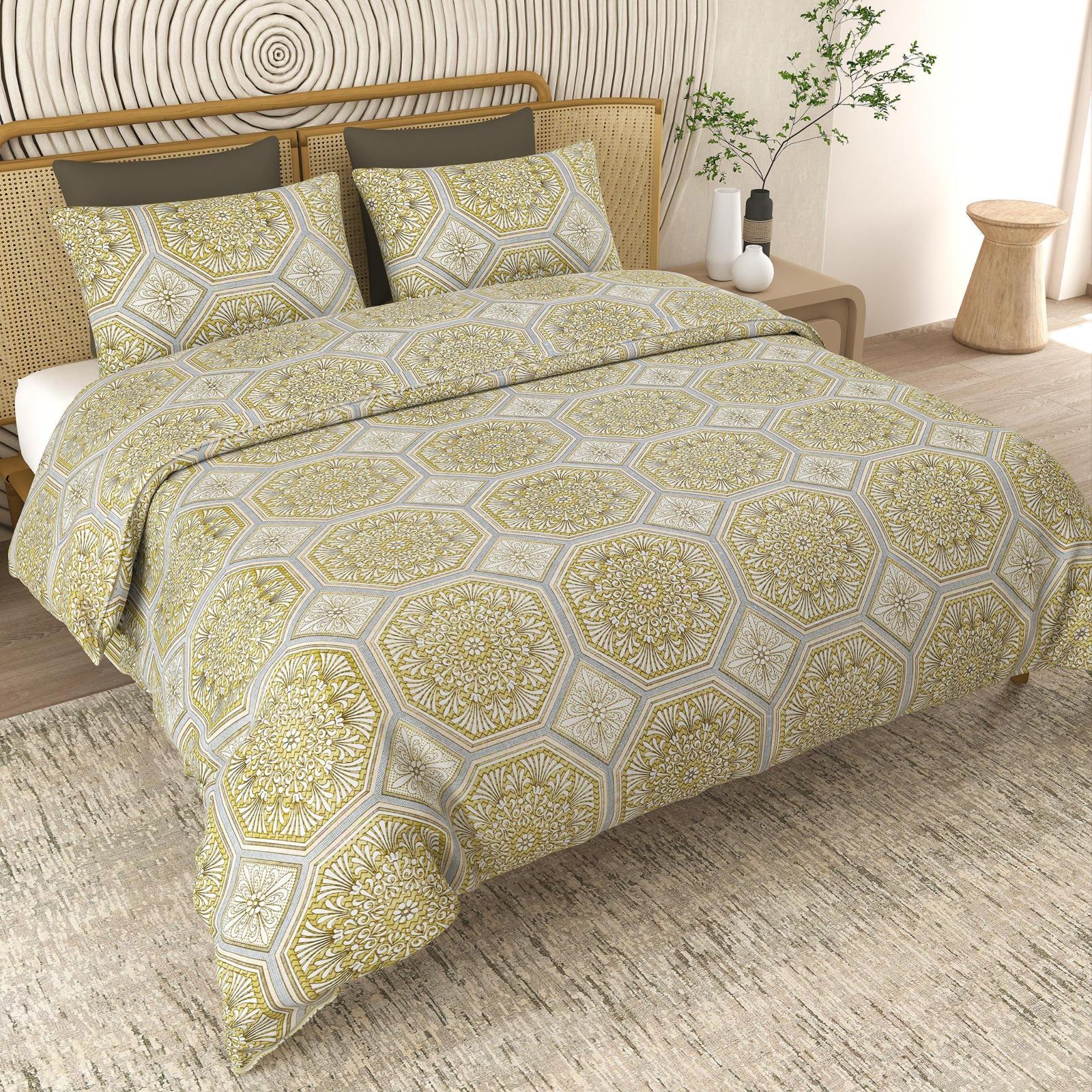 Yellow Urban Jharokha Bedsheet Set