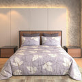 Silver Grey Foliage Bedsheet Set